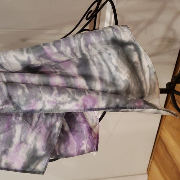NWT Silk Scarf Purple Gray hand dyed - Picture 4 of 5